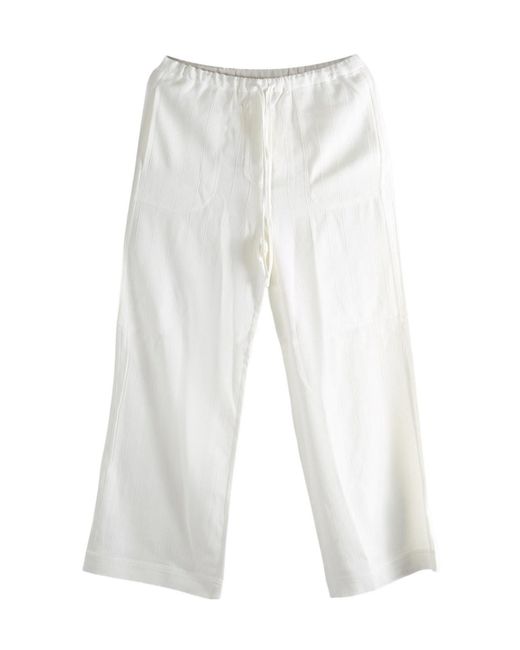 Totême White Totême Drawstring Wide Leg Trousers