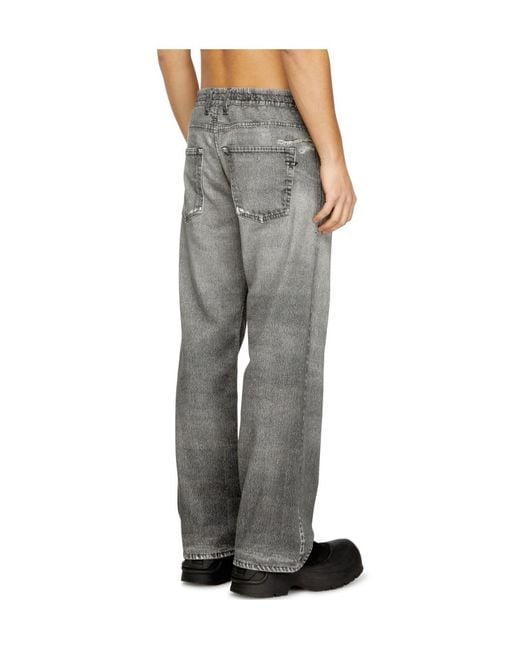 DIESEL Gray 2080 D-Reel Relaxed Regular Wais Distressed Jeans for men