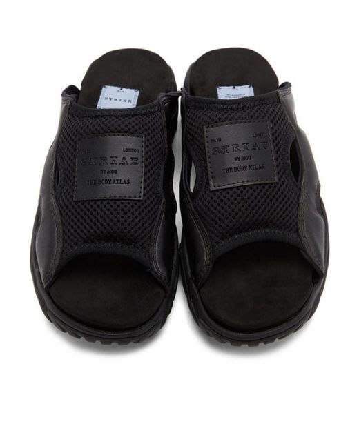 McQ Alexander McQueen Black Padded Logo-Patch Slippers for men