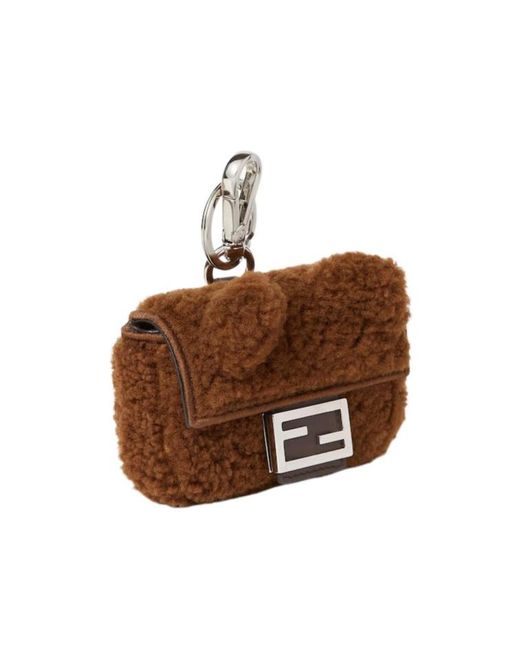 Fendi Brown Dark Shearling Charm for men