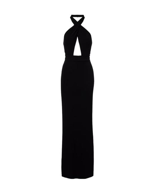 Nili Lotan Black Lita Halter Neck Dress