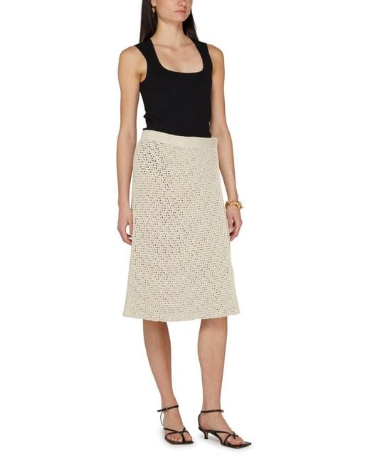 Bottega Veneta Natural Elastic Waist Skirt