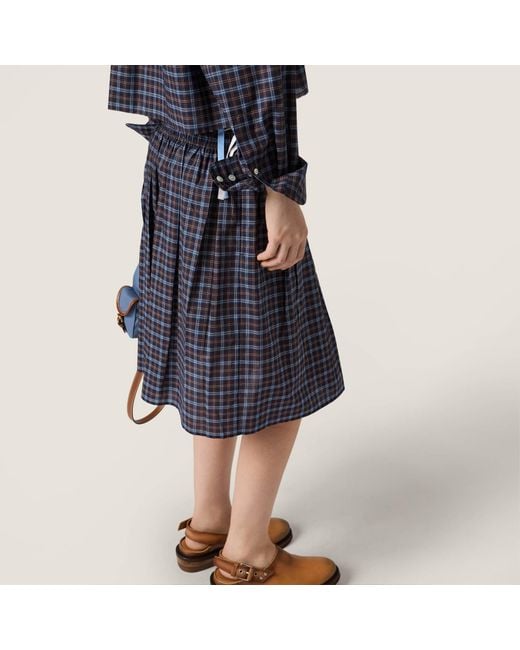 Miu Miu Blue Plaid Skirt
