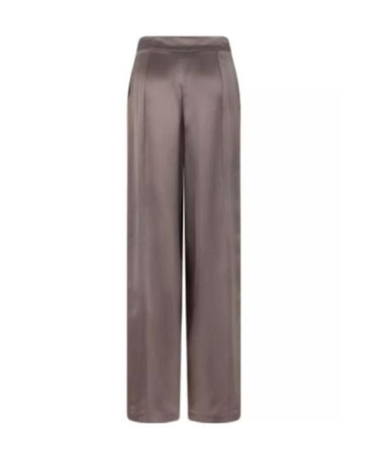 Emporio Armani Brown Wide-Leg Satin Pants