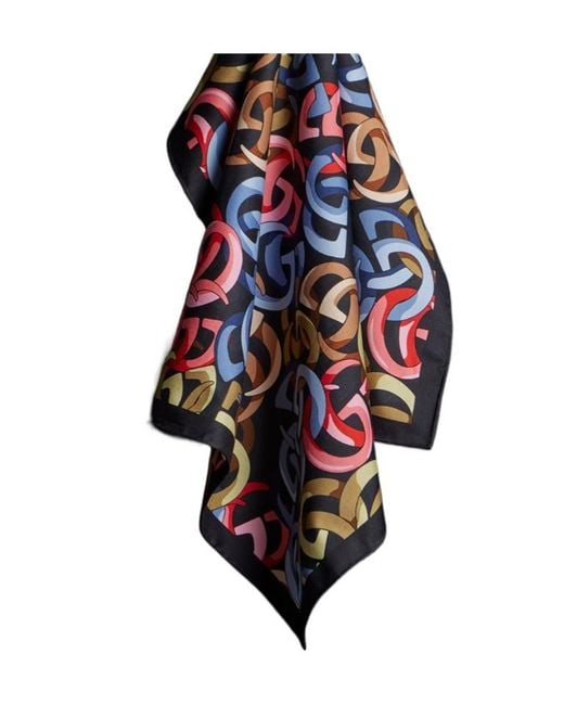 Gucci Blue Printed Silk Pocket Square for men