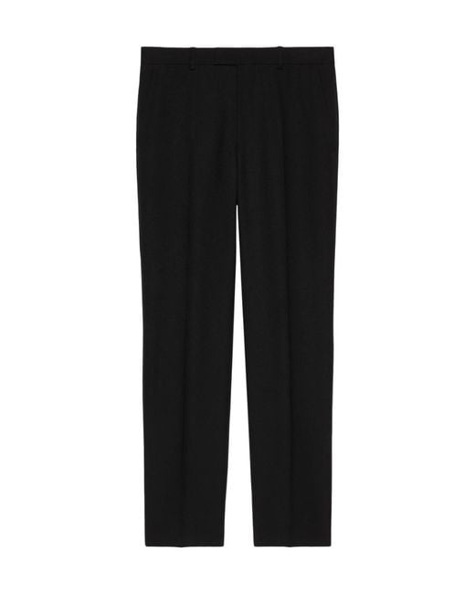 Gucci Black Cotton Blend Tailored Trousers for men