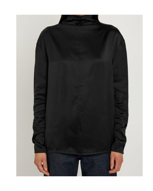 Totême Black Satin Top