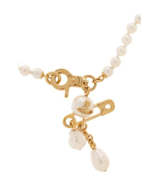 Vivienne Westwood White Claude Embellished Necklace