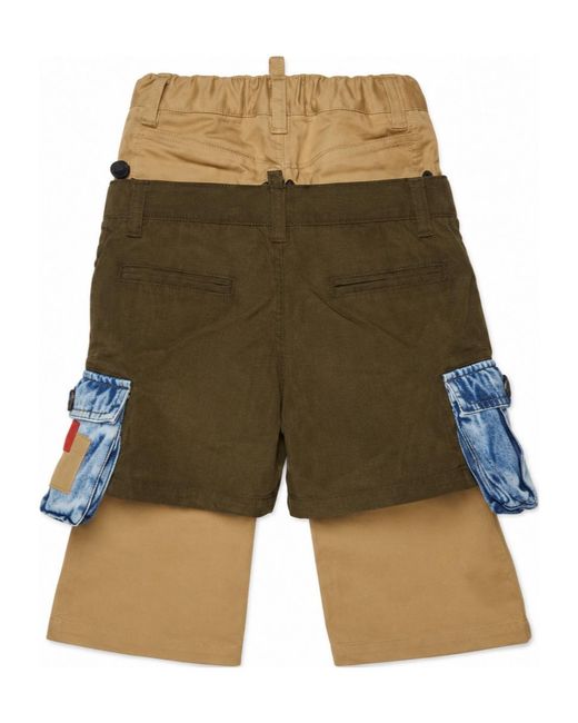 DSquared² Green Layered-Design Trousers