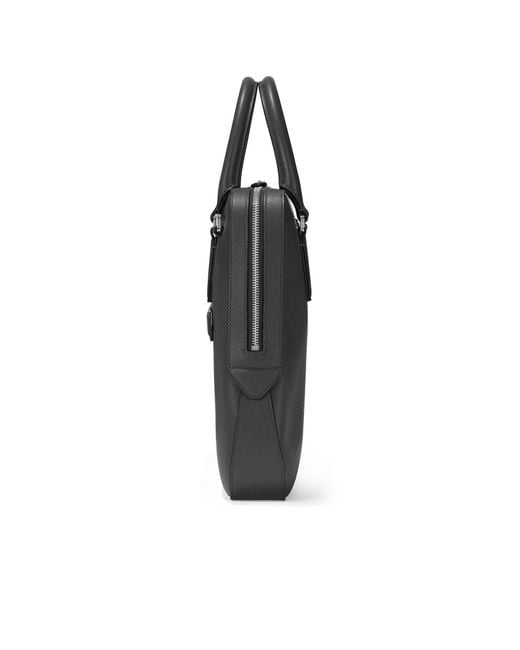 Montblanc Black Logo-Plaque Leather Laptop Bag for men