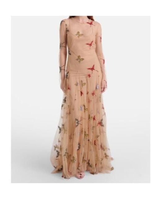 Blumarine Natural Patch-Applique Maxi Dress