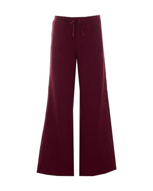 Twinset Red Wide-Leg Drawstring Pants