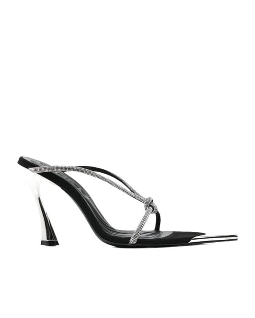 Mugler White 100Mm Knotted Fang Mules