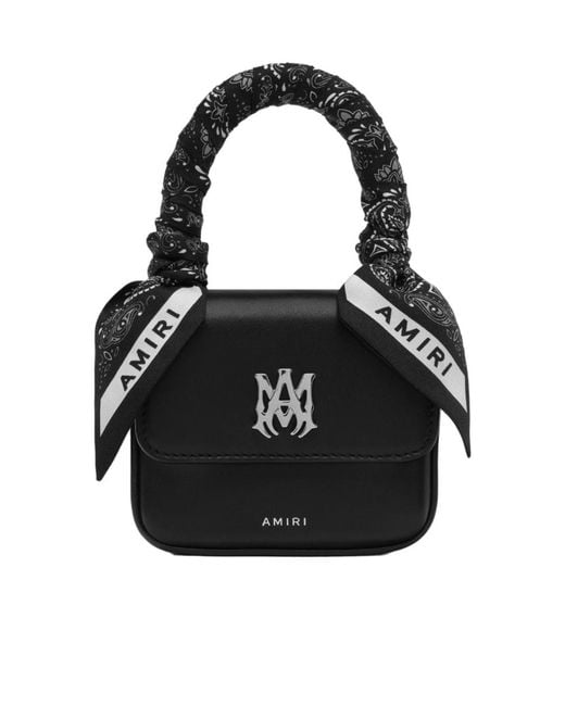 Amiri Black Logo Plaque Nano Tote Bag