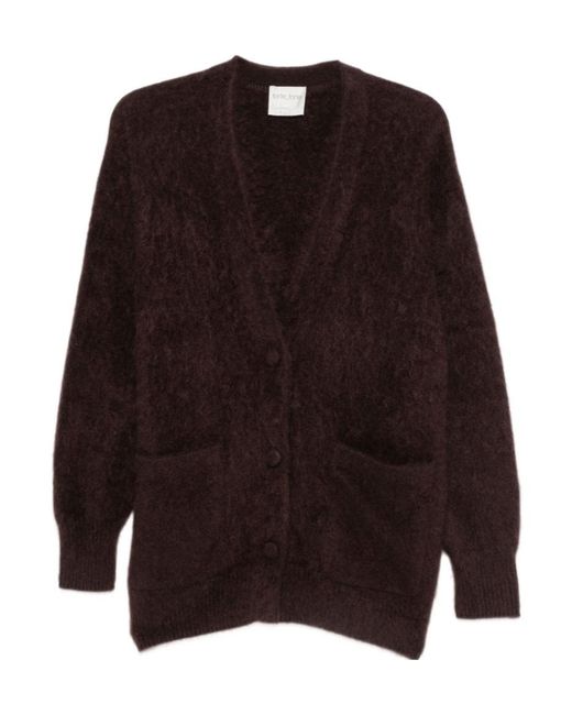Forte_forte Brown Brushed Knit Cardigan