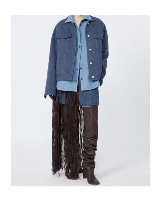 Sportmax Blue Celso Button-Up Jacket
