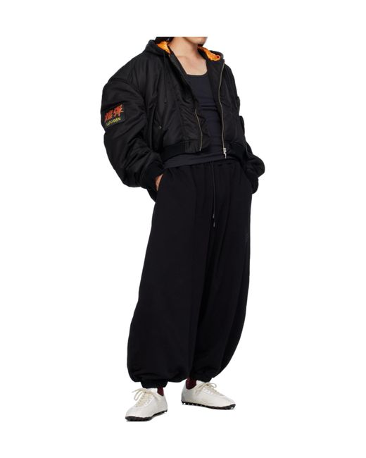 Lu'u Dan Black Patch Bomber Jacket for men