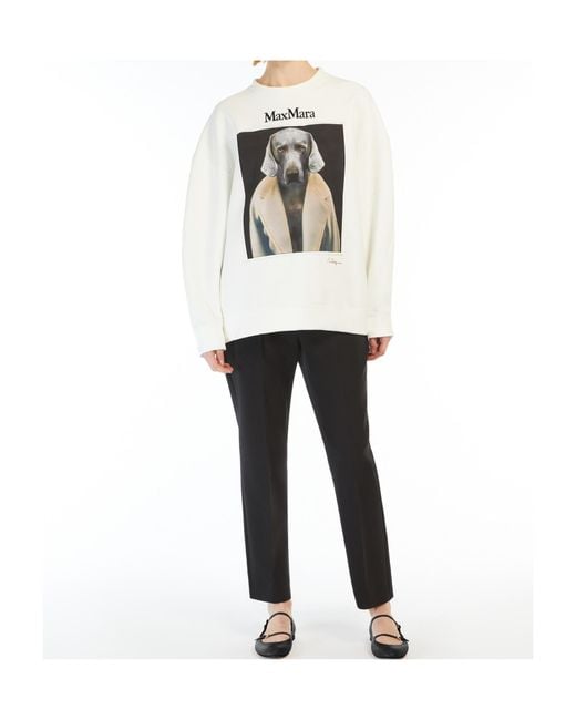 Max Mara White Logo Embroidered Crewneck Sweatshirt
