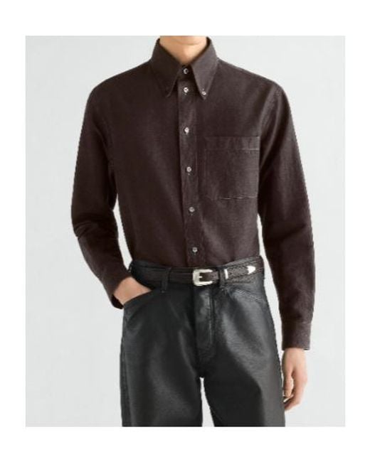 Lemaire Brown Button-Down Shirt for men