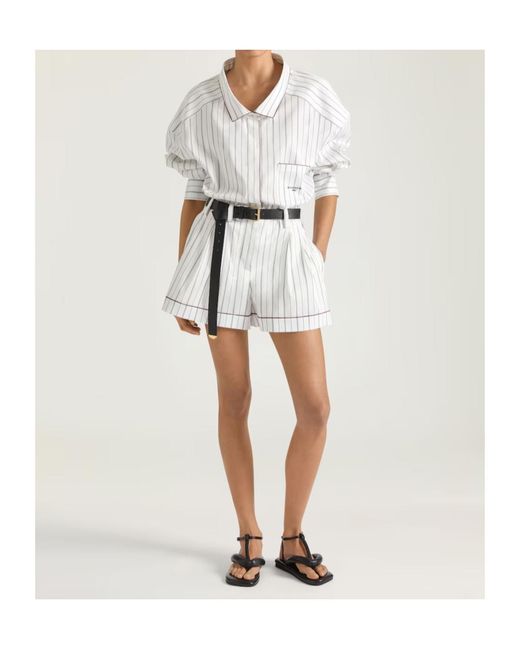Givenchy White Striped Shorts