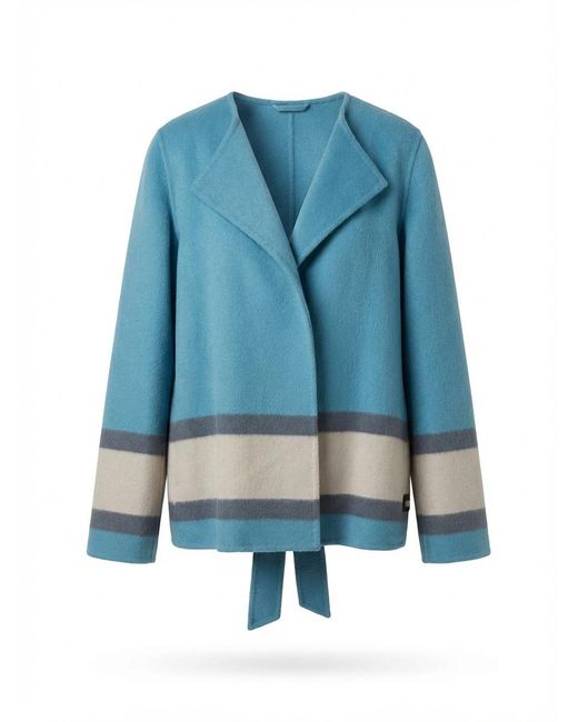 Max Mara Blue Long-Sleeved Casual Jacket
