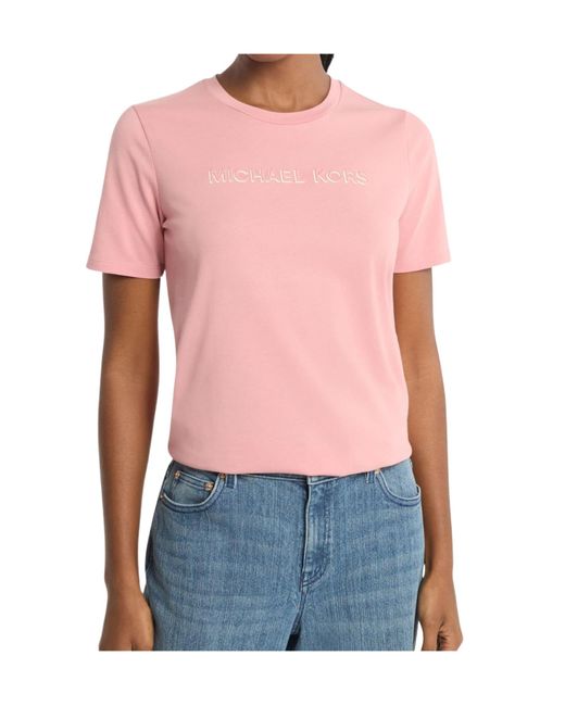 MICHAEL Michael Kors Pink Crew-Neck T-Shirt