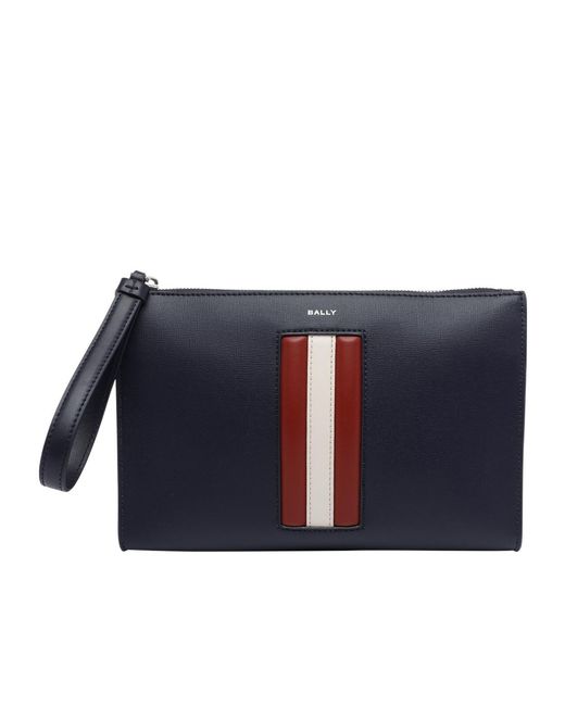 Bally Blue Zip-Up Clutch Bag for men