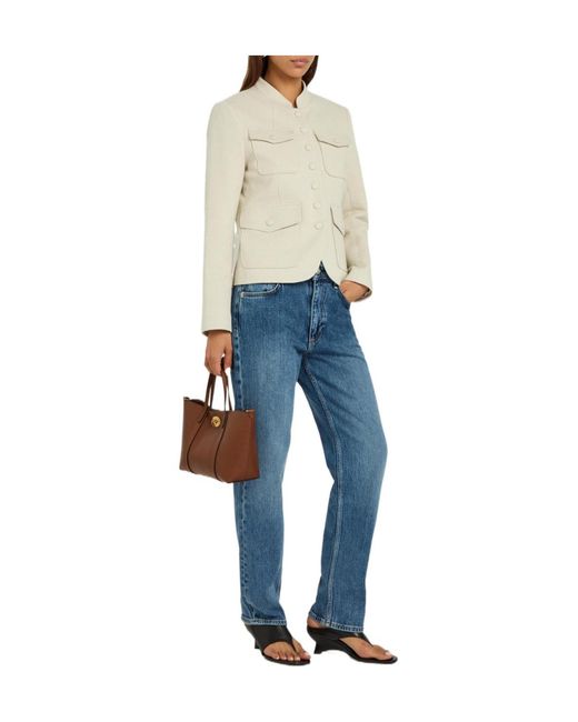 Rag & Bone Blue Harlow Ankle Straight-Leg Jeans