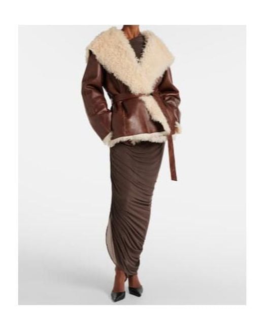 Magda Butrym Brown Long-Sleeved Leather Jacket