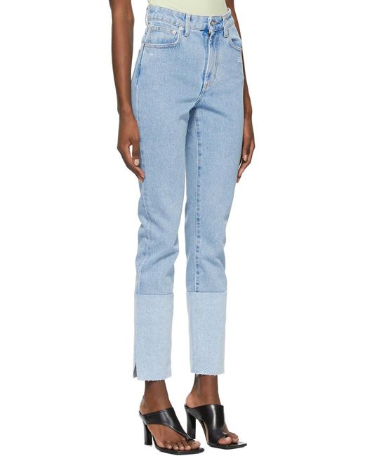 Off-White c/o Virgil Abloh Blue High-Rise Straight-Leg Jeans