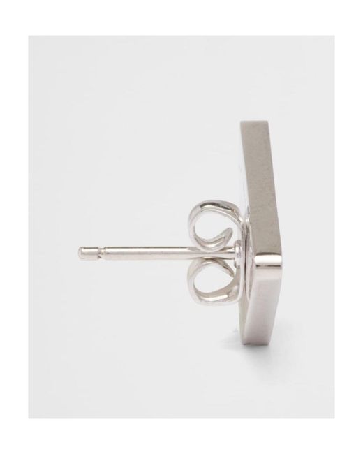 Prada White Symbole Earrings