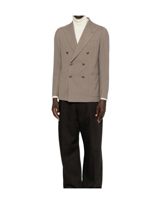 Tagliatore Gray Long-Sleeve Blazer for men