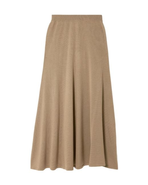 TOVE Natural Thora Merino Wool And Silk-Blend Maxi Skirt