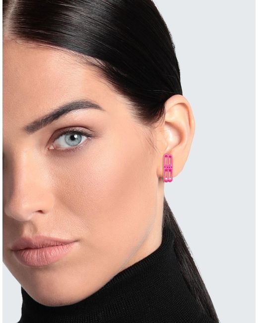 Balenciaga Pink Bb Pattern Earrings