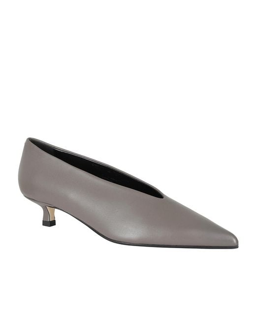 Aeyde Gray Pointed-Toe Low-Heeled Shoes
