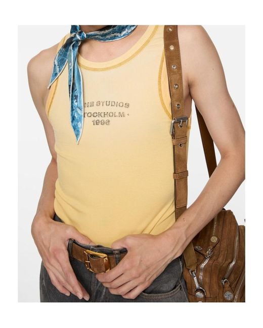 Acne Yellow Sleeveless Tank Top for men