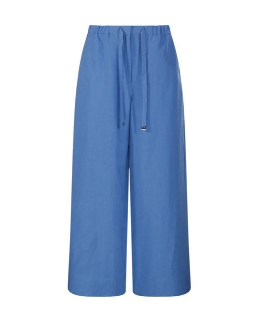 Max Mara Blue 'S Aurora Wide-Leg Pants