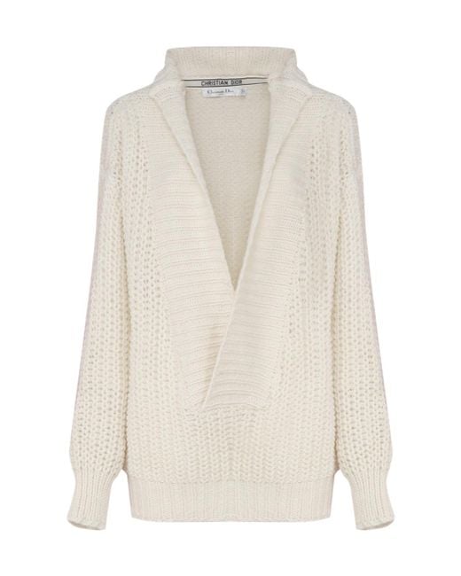 Dior White Long-Sleeved Sweater