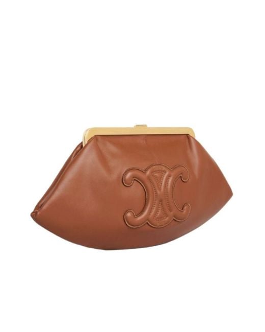 Céline Brown Triomphe Smooth Sheep Leather Handbag