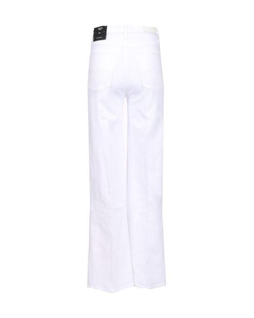 7 For All Mankind White Flared High-Rise Jeans