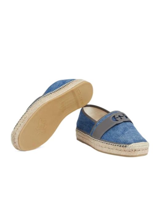 Gucci Blue Cut-Out Logo Denim Espadrillas for men