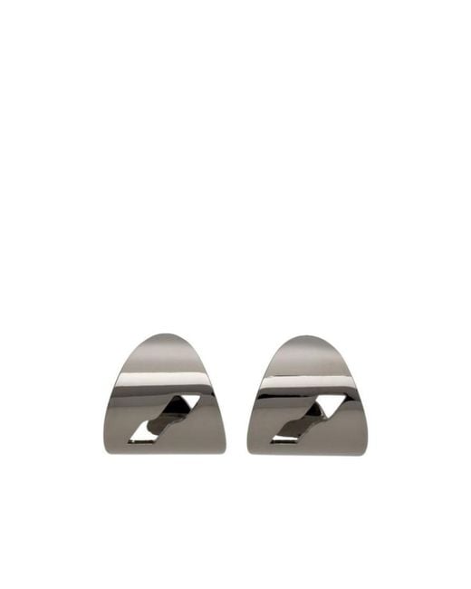 we11done White Logo Earrings for men