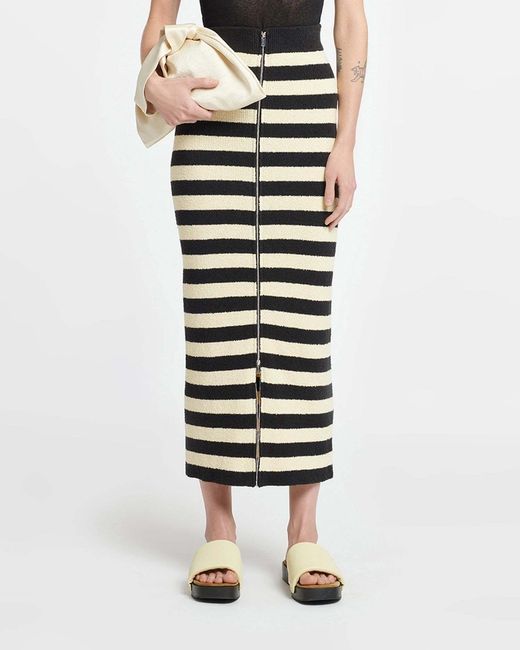 Nanushka Black Nima Striped Terry-Cloth Skirt