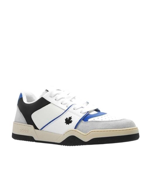 DSquared² White Spiker Low-Top Sneakers