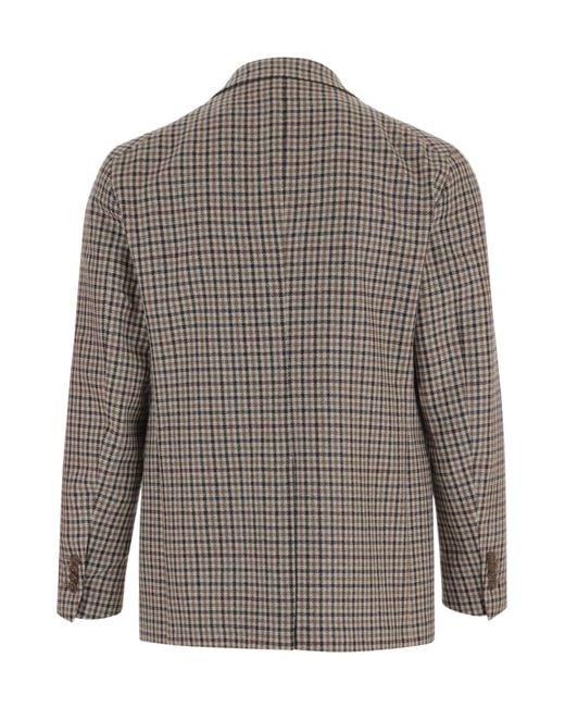 Tagliatore Gray Checked Wool Blazer for men