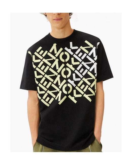 KENZO Black Graphic Logo Print T-Shirt for men