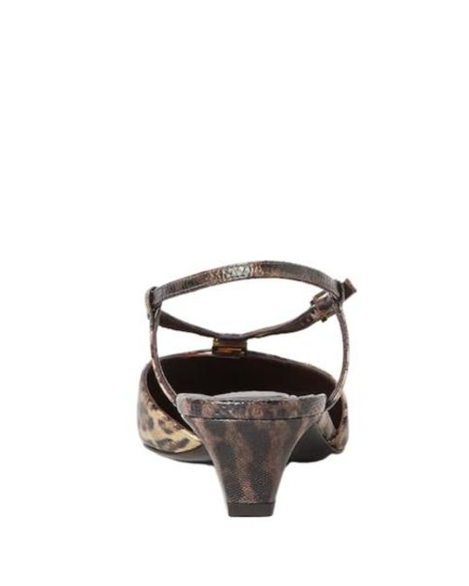 Fendi Brown 40Mm Animal-Print Slingback Pumps
