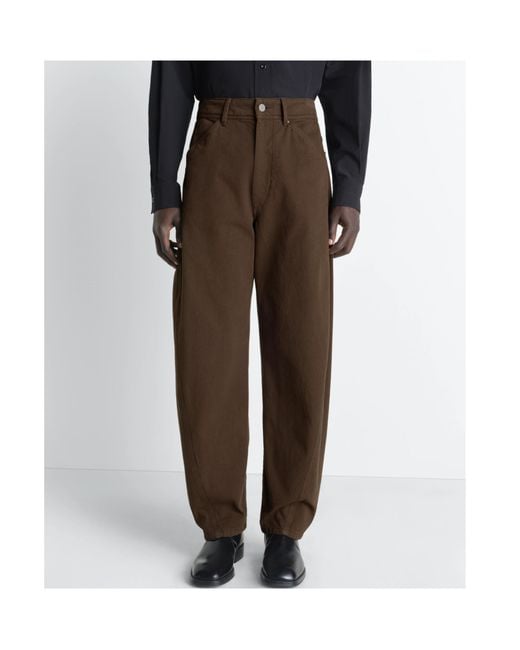 Lemaire Brown Twisted Workwear Straight-Leg Pants for men
