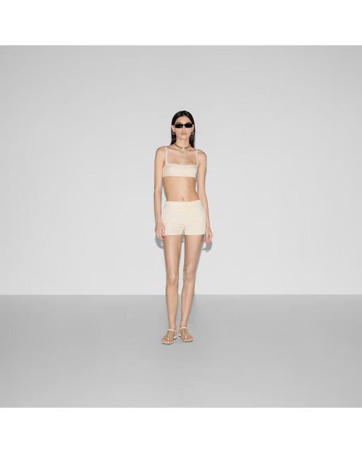 Gucci Natural Gg Pattern Shorts