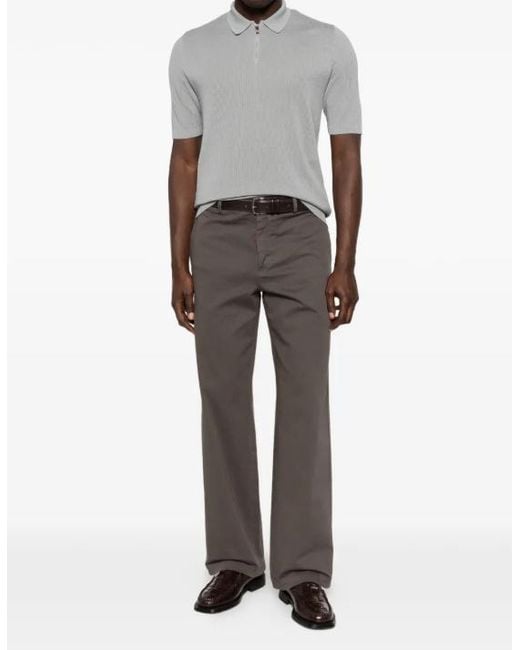 Eleventy Gray Zip Polo Shirt for men